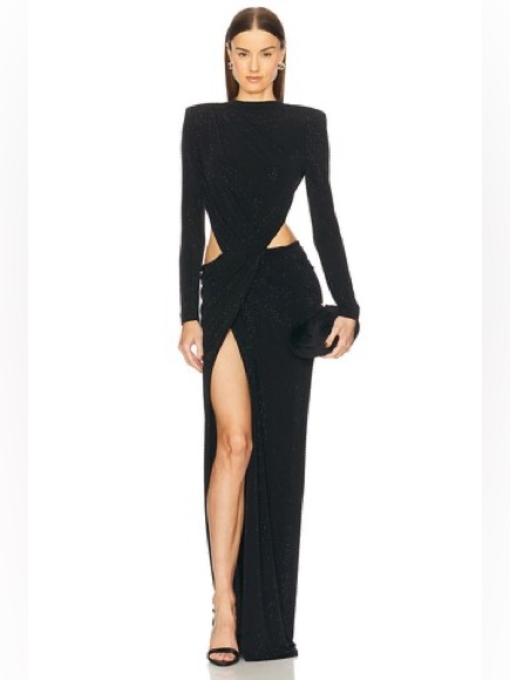 Michael Costello
 Lucci Rhinestone Gown in Black